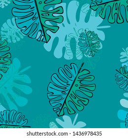 Summer tropical vector design for banner or flyer with exotic leaves.