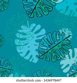 Summer tropical vector design for banner or flyer with exotic leaves.