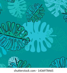 Summer tropical vector design for banner or flyer with exotic leaves.