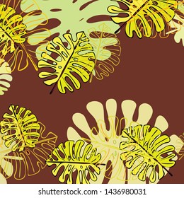 Summer tropical vector design for banner or flyer with exotic leaves.