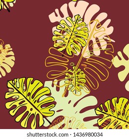 Summer tropical vector design for banner or flyer with exotic leaves.