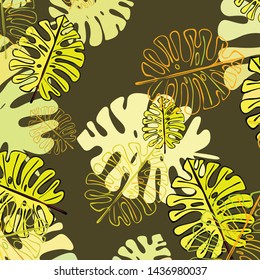 Summer tropical vector design for banner or flyer with exotic leaves.