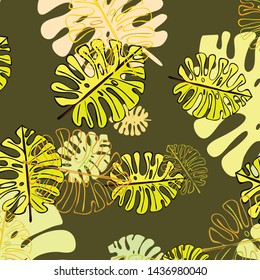 Summer tropical vector design for banner or flyer with exotic leaves.