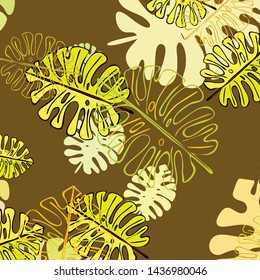 Summer tropical vector design for banner or flyer with exotic leaves.