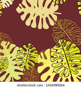 Summer tropical vector design for banner or flyer with exotic leaves.