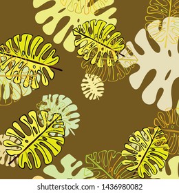 Summer tropical vector design for banner or flyer with exotic leaves.