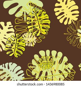 Summer tropical vector design for banner or flyer with exotic leaves.