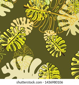 Summer tropical vector design for banner or flyer with exotic leaves.