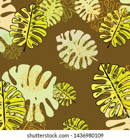Summer tropical vector design for banner or flyer with exotic leaves.