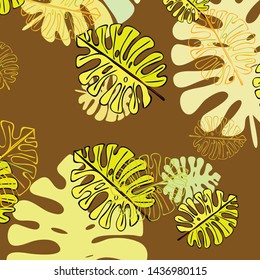 Summer tropical vector design for banner or flyer with exotic leaves.