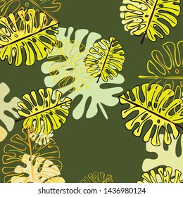 Summer tropical vector design for banner or flyer with exotic leaves.