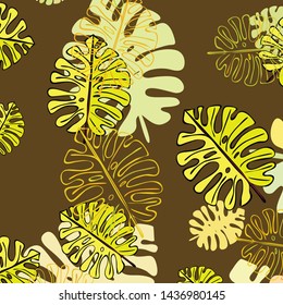 Summer tropical vector design for banner or flyer with exotic leaves.