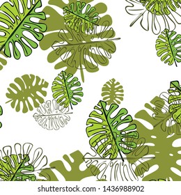 Summer tropical vector design for banner or flyer with exotic leaves.