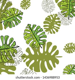 Summer tropical vector design for banner or flyer with exotic leaves.