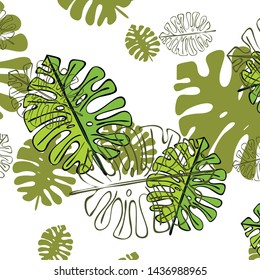 Summer tropical vector design for banner or flyer with exotic leaves.