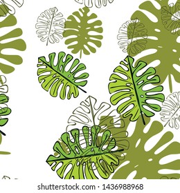 Summer tropical vector design for banner or flyer with exotic leaves.