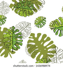 Summer tropical vector design for banner or flyer with exotic leaves.