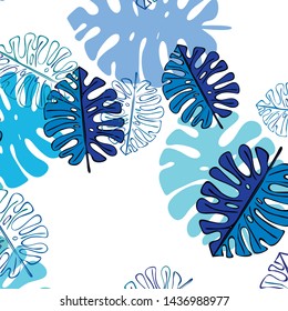 Summer tropical vector design for banner or flyer with exotic leaves.