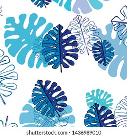 Summer tropical vector design for banner or flyer with exotic leaves.