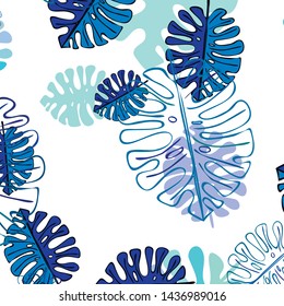 Summer tropical vector design for banner or flyer with exotic leaves.