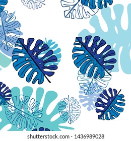Summer tropical vector design for banner or flyer with exotic leaves.