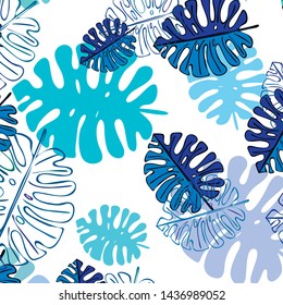 Summer tropical vector design for banner or flyer with exotic leaves.