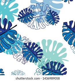 Summer tropical vector design for banner or flyer with exotic leaves.