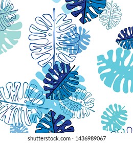 Summer tropical vector design for banner or flyer with exotic leaves.