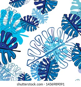 Summer tropical vector design for banner or flyer with exotic leaves.