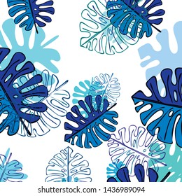 Summer tropical vector design for banner or flyer with exotic leaves.