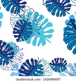 Summer tropical vector design for banner or flyer with exotic leaves.