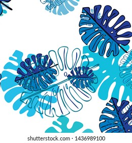 Summer tropical vector design for banner or flyer with exotic leaves.