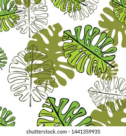Summer tropical vector design for banner or flyer with exotic leaves.