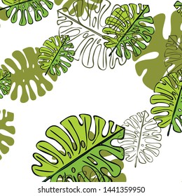 Summer tropical vector design for banner or flyer with exotic leaves.