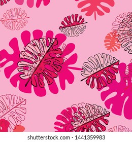 Summer tropical vector design for banner or flyer with exotic leaves.