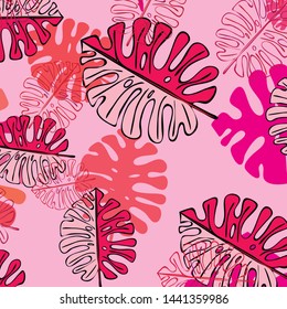 Summer tropical vector design for banner or flyer with exotic leaves.