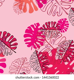 Summer tropical vector design for banner or flyer with exotic leaves.