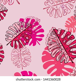 Summer tropical vector design for banner or flyer with exotic leaves.
