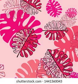 Summer tropical vector design for banner or flyer with exotic leaves.