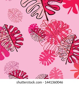 Summer tropical vector design for banner or flyer with exotic leaves.