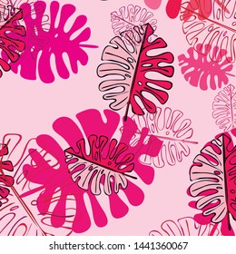 Summer tropical vector design for banner or flyer with exotic leaves.