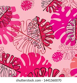 Summer tropical vector design for banner or flyer with exotic leaves.