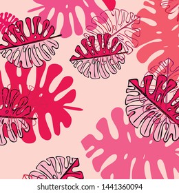 Summer tropical vector design for banner or flyer with exotic leaves.