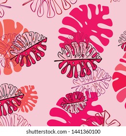 Summer tropical vector design for banner or flyer with exotic leaves.
