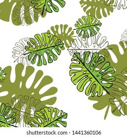 Summer tropical vector design for banner or flyer with exotic leaves.