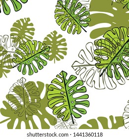 Summer tropical vector design for banner or flyer with exotic leaves.