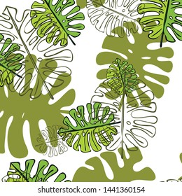 Summer tropical vector design for banner or flyer with exotic leaves.