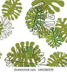 Summer tropical vector design for banner or flyer with exotic leaves.