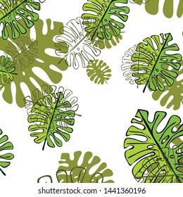 Summer tropical vector design for banner or flyer with exotic leaves.