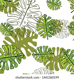 Summer tropical vector design for banner or flyer with exotic leaves.